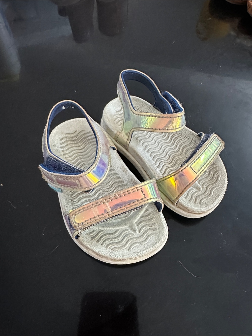 Native Kids Iridescent Strap Sandals in Multicolor